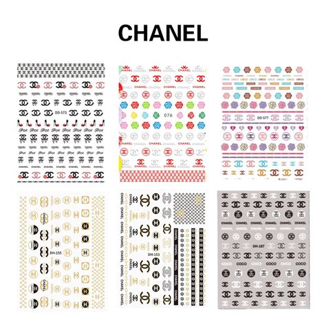 mẫu nail dán sticker chanel|Chanel nail stickers marie.